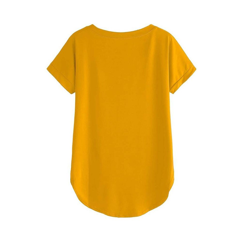 Women Solid Round Neck Cotton  T-Shirt